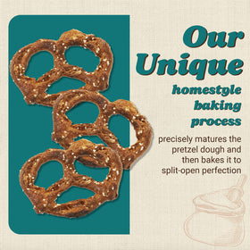 Unique Snacks Original Splits Pretzels OU Kosher packaging signals trust and quality.
