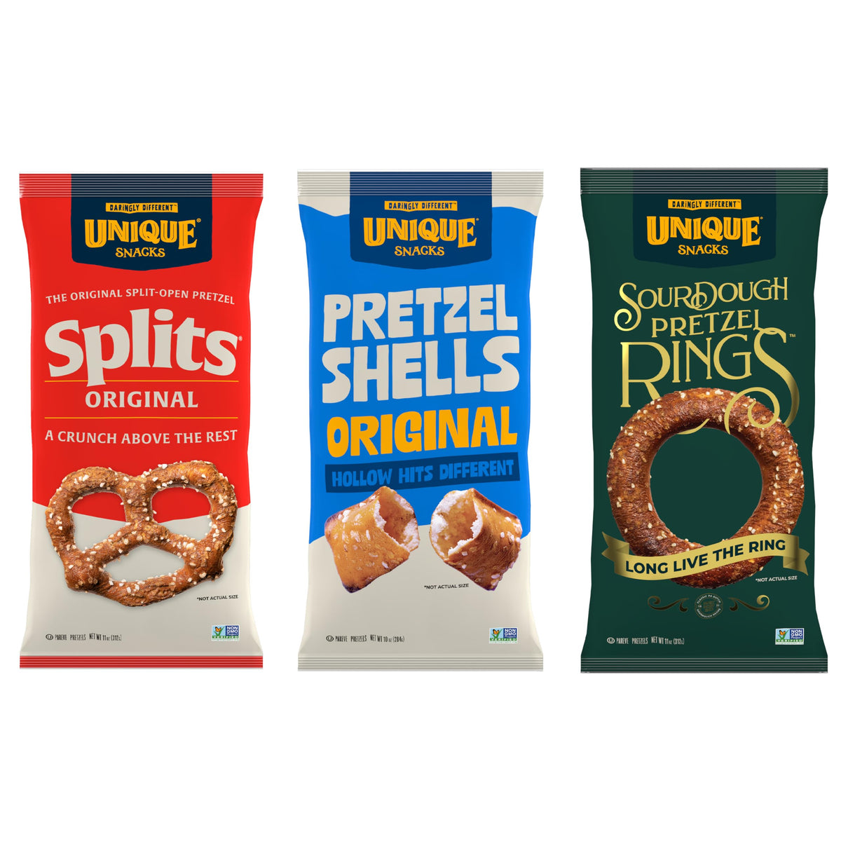 Unique Snacks Original Splits Pretzels crunch for on-the-go snacking