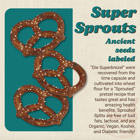 Unique Snacks Sprouted Splits Pretzels ingredients highlight non-GMO and no artificial flavors