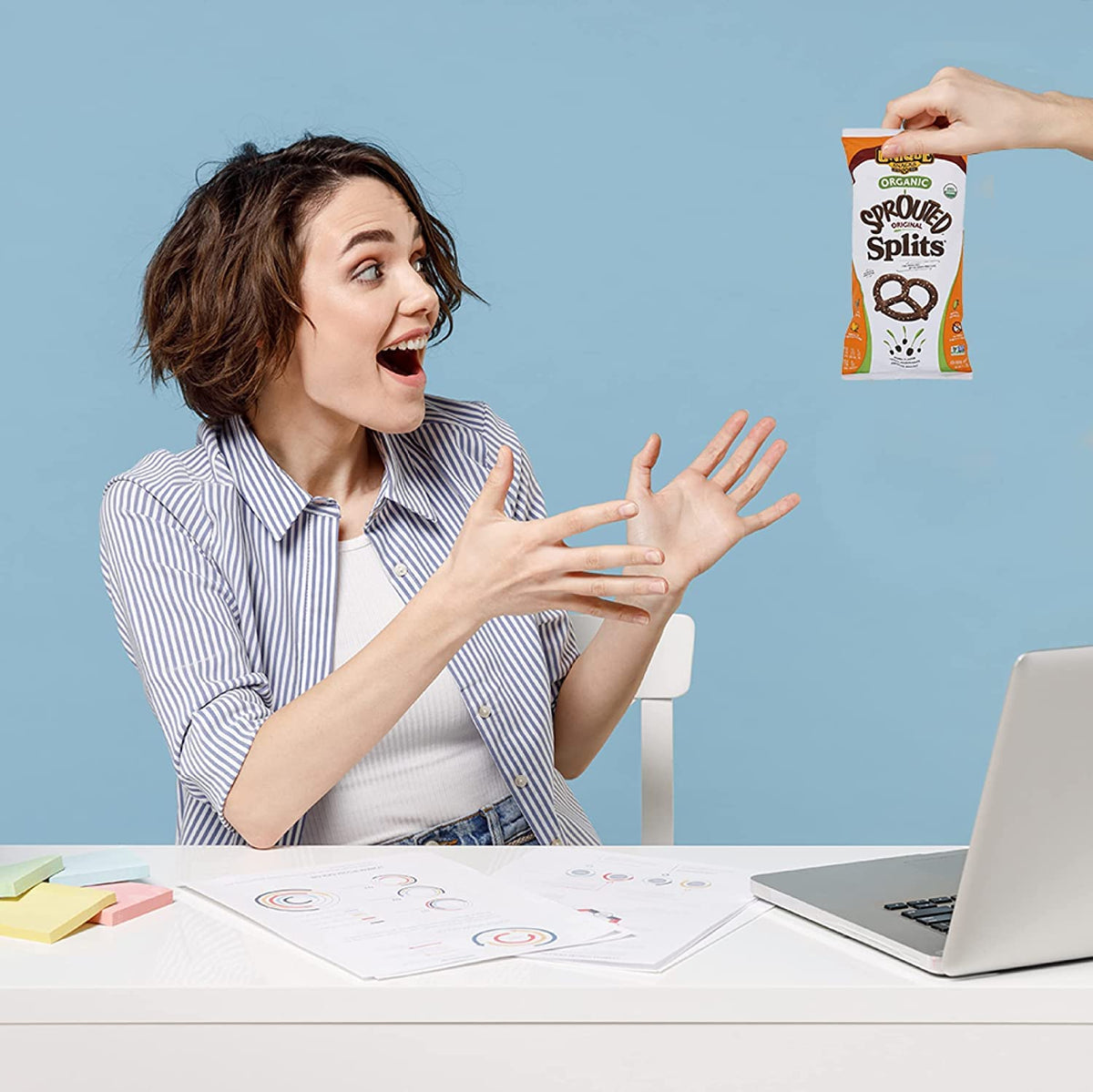 Unique Snacks Sprouted Splits Pretzels serving idea with dips
