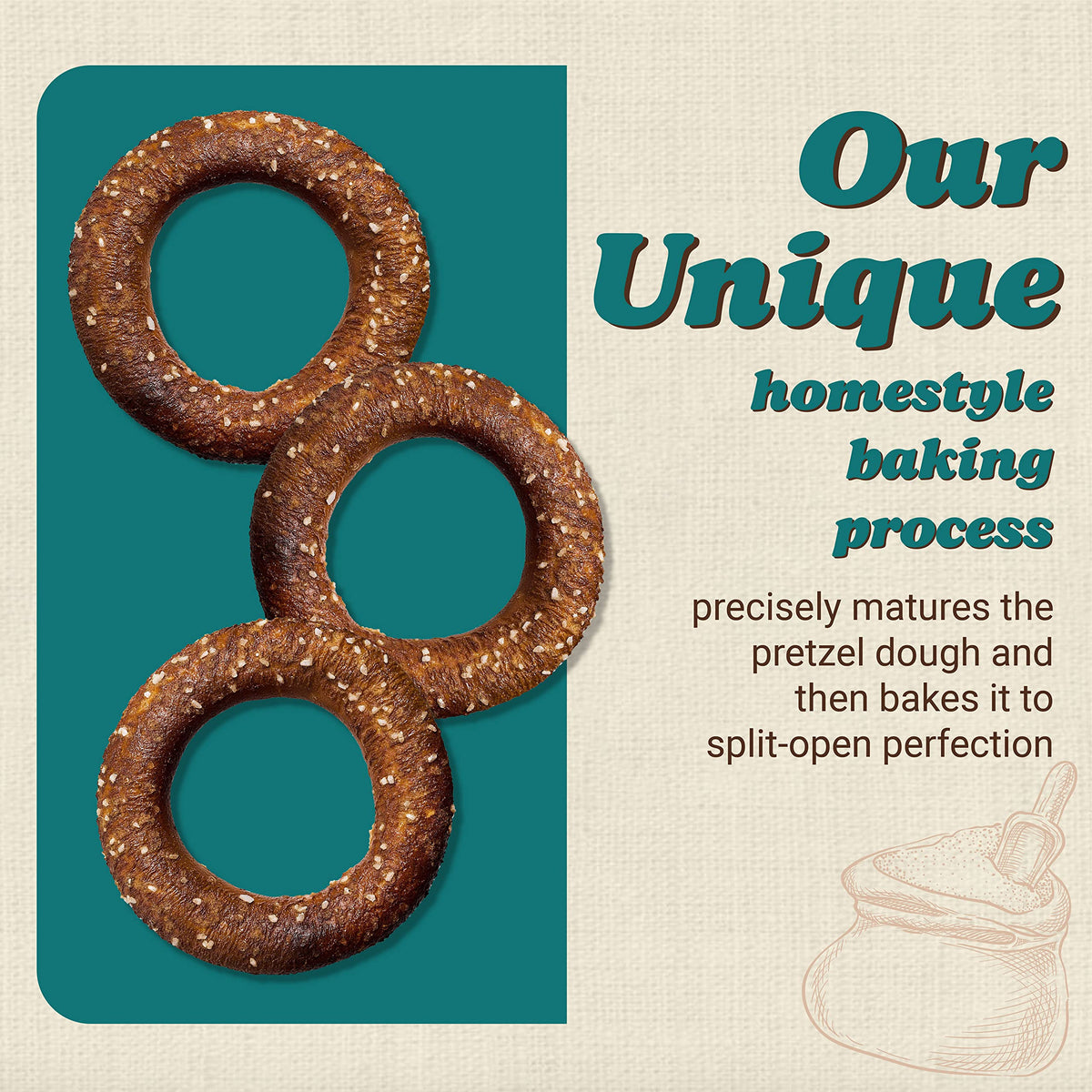Unique Snacks Vegan Non-GMO Pretzel Rings on serving board, great for sharing