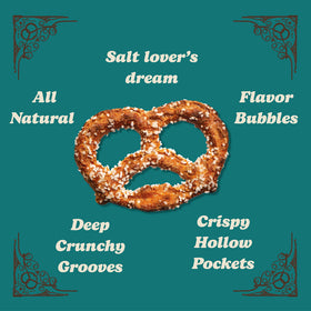Unique Snacks Extra Salt Splits Pretzels ingredients image with natural, non-GMO formula