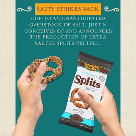 Unique Snacks Extra Salt Splits Pretzels ou-kosher—trusted certification and quality