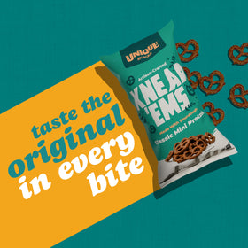 Unique Snacks Knead Ems dipping plate highlights versatile flavor with dips