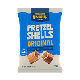 Unique Snacks Original Pretzel Shells 2oz bag—crisp, savory bites for snacking at home