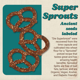 Unique Snacks Sprouted Splits Pretzels OU Kosher certification.