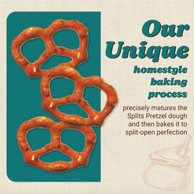 Serving bowl with Unique Snacks Unsalted Splits Pretzels ready for sharing