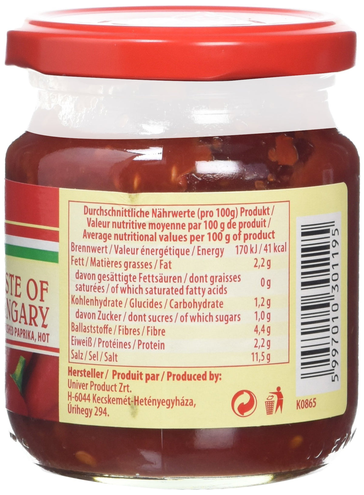 Univer hot paprika paste adds color and heat to a finished dish