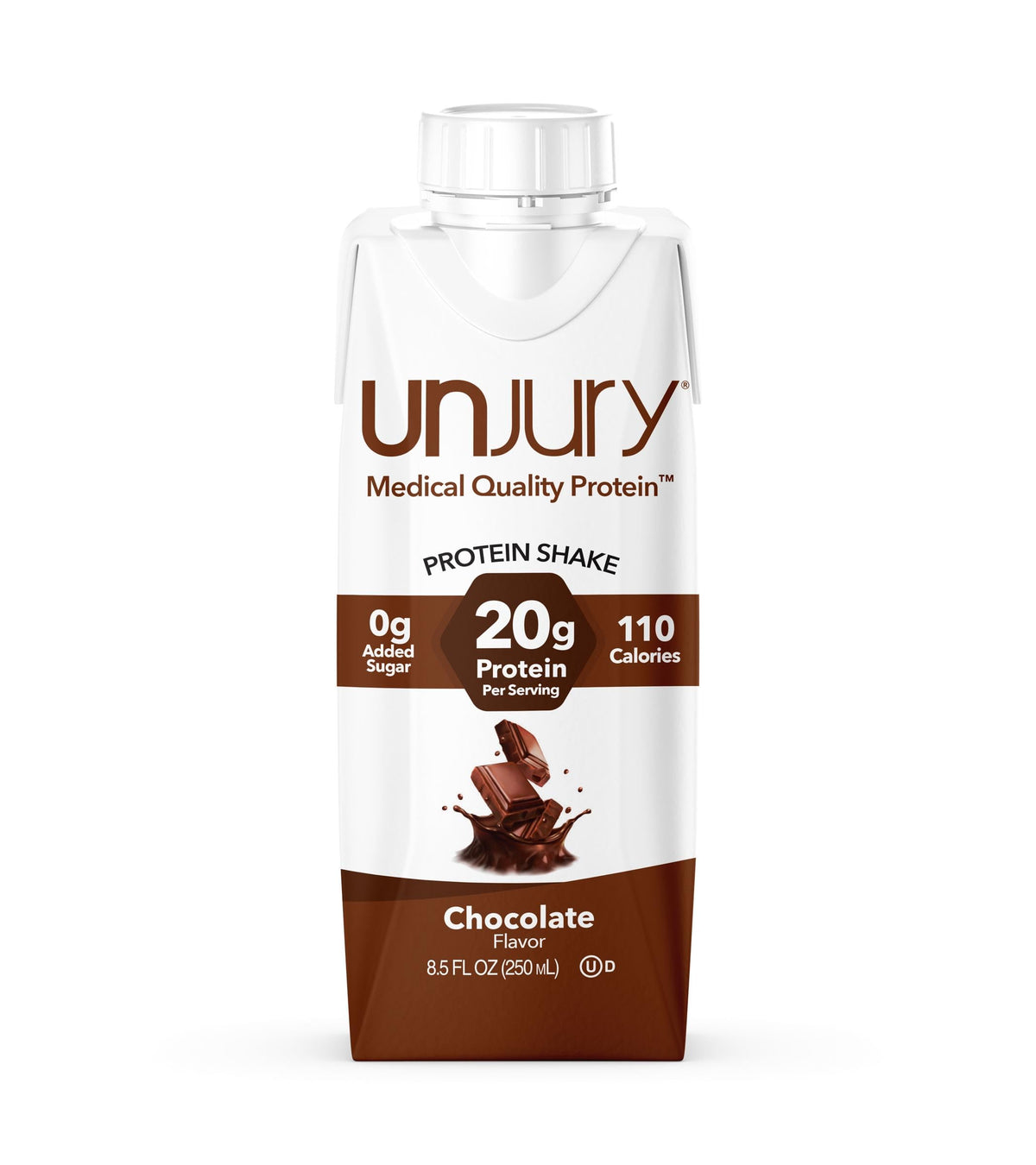 Unjury high protein shake chocolate bottle for lactose-free on-the-go nutrition