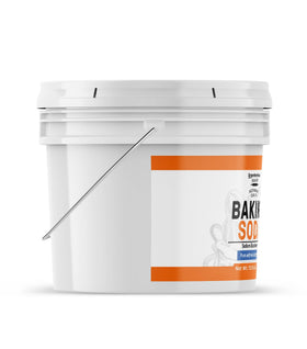 Unpretentious Baking Soda powder pile highlights pure sodium bicarbonate convenience.