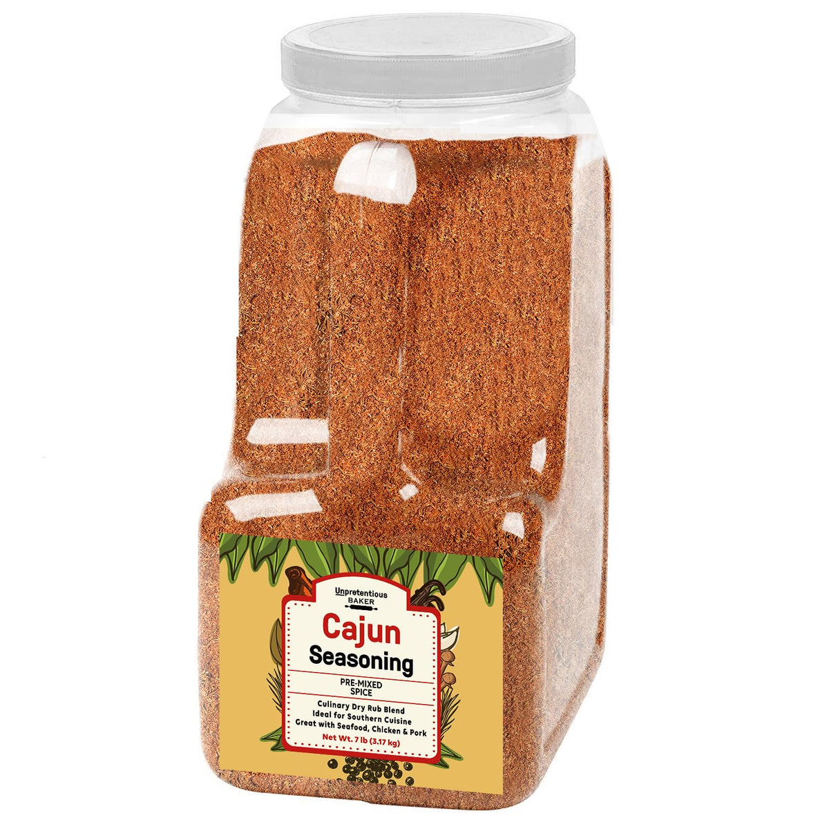 Unpretentious Cajun Seasoning bulk 7 lb bag boosts southern recipes with bold flavor.