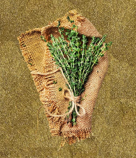 USA-made packaging for Unpretentious Ground Thyme maintains freshness.