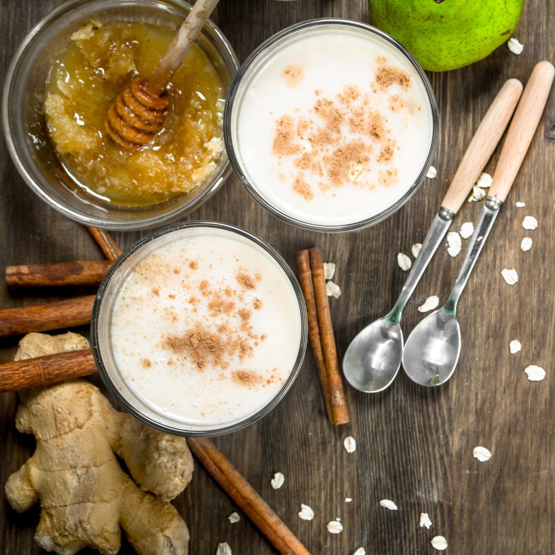 Unpretentious Honey Powder pictured with pantry staples for kitchen planning.