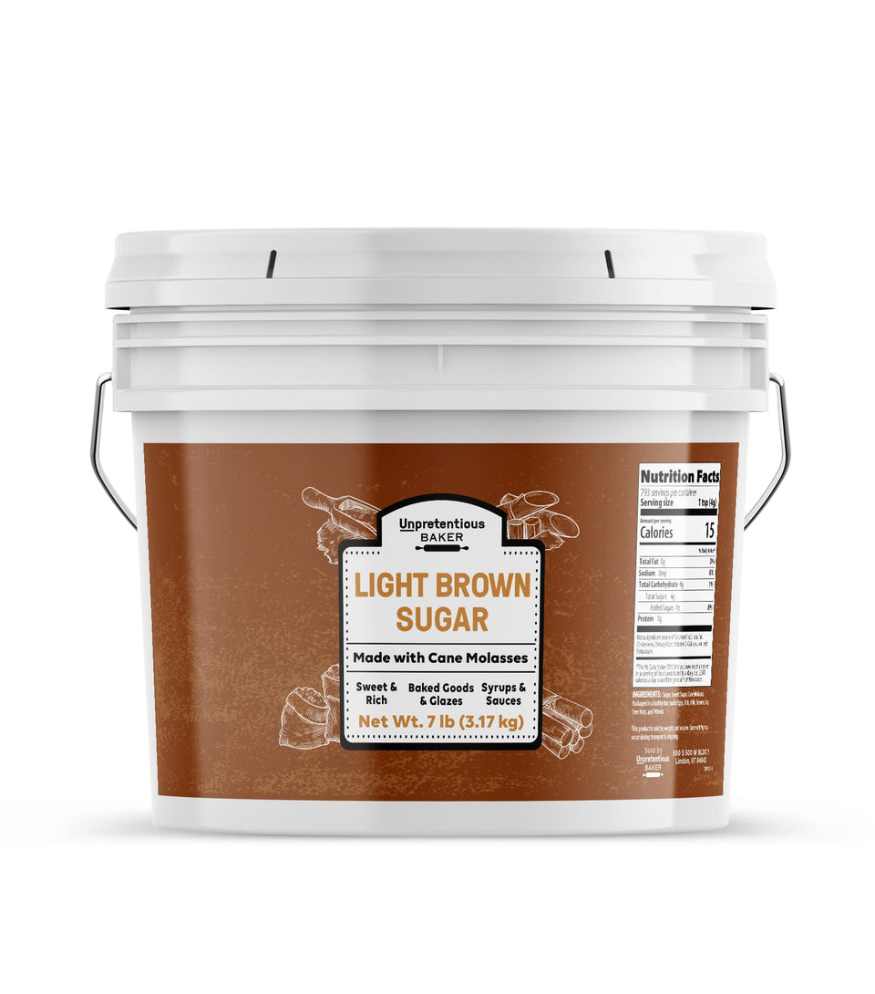 Unpretentious light brown sugar bottle with cane molasses for baking
