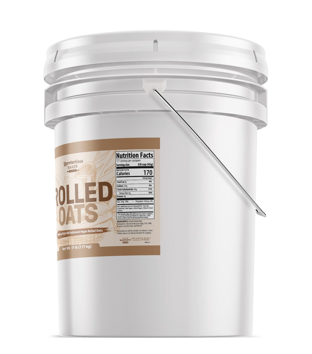 Unpretentious old-fashioned oats ideal for oatmeal, baking, or shakes.