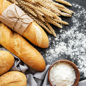 Unpretentious Ammonium Bicarbonate in bread crusts for an even rise.