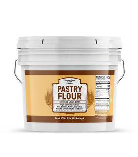 Unpretentious Pastry Flour 5lb bag ready for flaky pastries.
