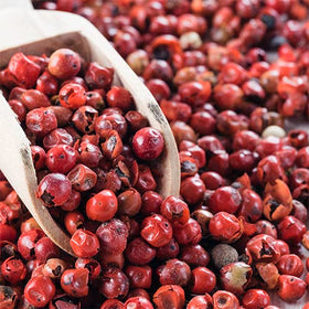 Unpretentious Pink Peppercorns packaging emphasizes USA-made freshness