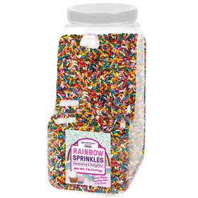 Unpretentious Rainbow Sprinkles in a 7 lb container for easy storage