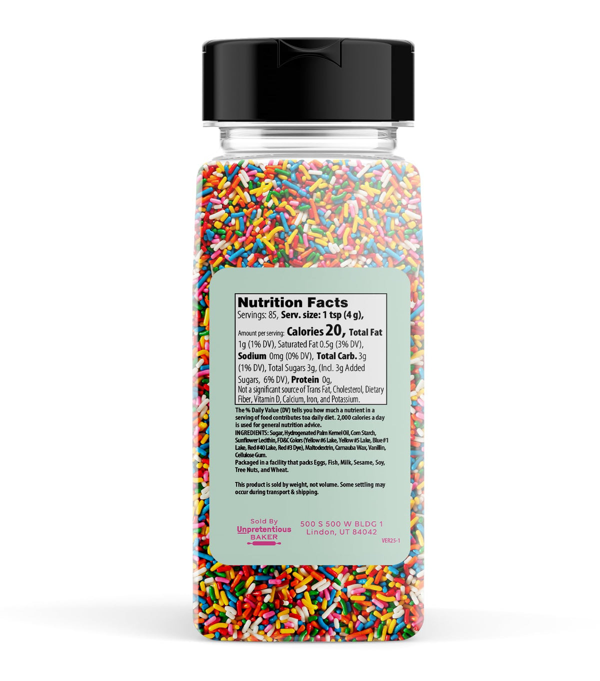 Close-up of bright rainbow sprinkles ideal for cookies and cupcakes.