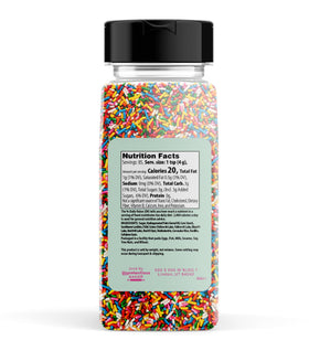Close-up of bright rainbow sprinkles ideal for cookies and cupcakes.