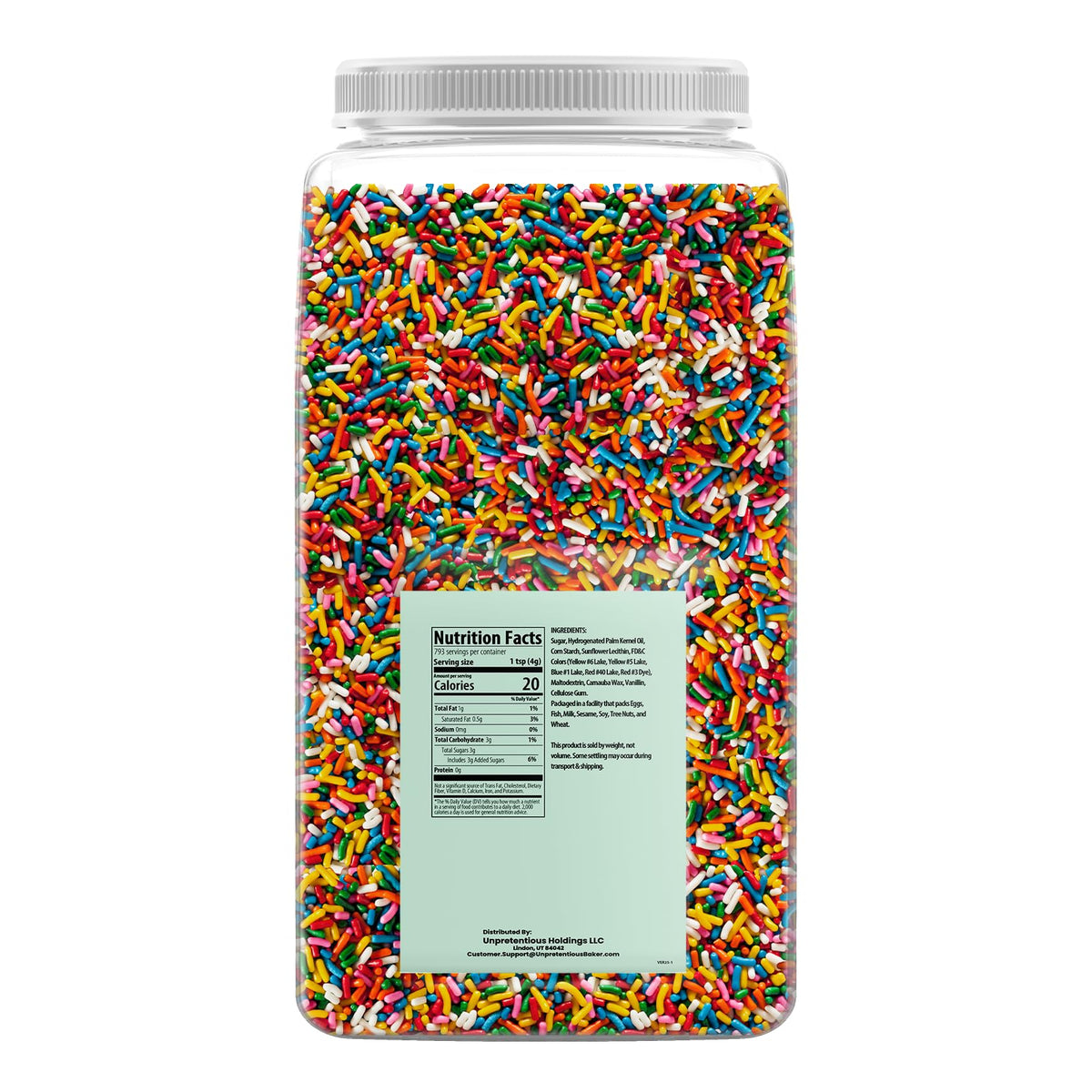 Unpretentious Rainbow Sprinkles used for cake decorating and color enhancement