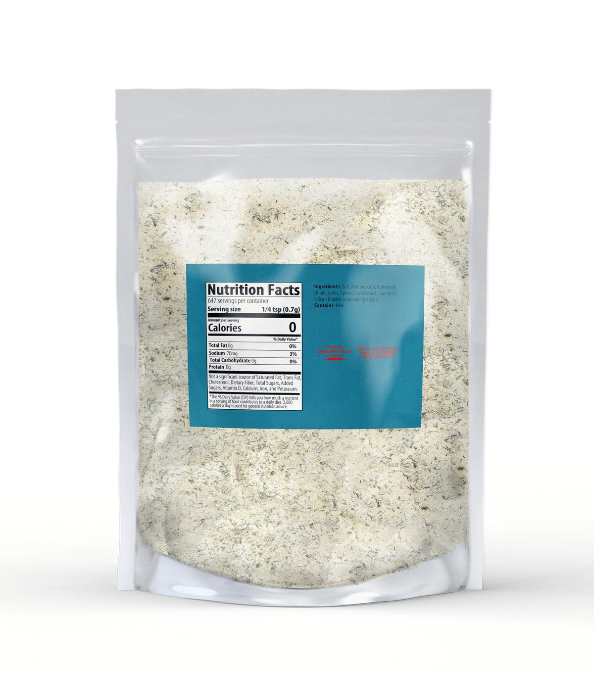 Unpretentious Ranch Dressing Mix dressing plate showing creamy salad topping.