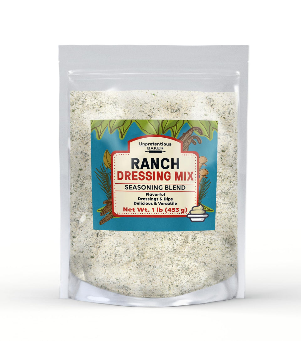 Unpretentious Ranch Dressing Mix packaging for quick, flavorful dips and dressings.