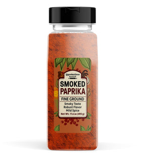 Unpretentious Smoked Paprika bottle closeup for bold smoky flavor in dishes.