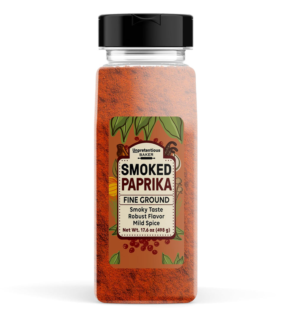 Unpretentious Smoked Paprika bottle closeup for bold smoky flavor in dishes.
