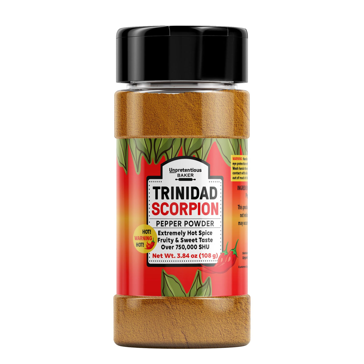 Unpretentious Trinidad Scorpion Pepper Powder bottle for fiery meals and bold flavor