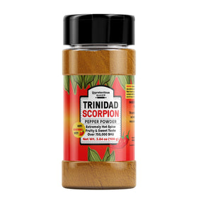 Unpretentious Trinidad Scorpion Pepper Powder bottle for fiery meals and bold flavor