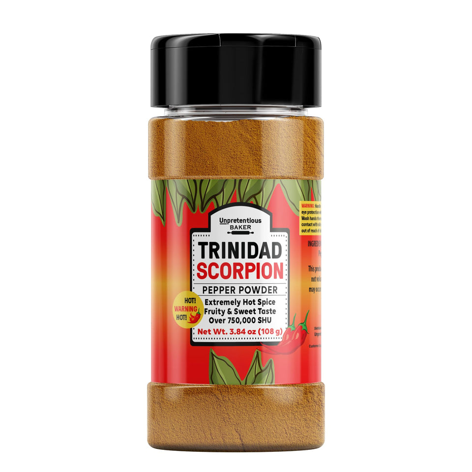 Unpretentious Trinidad Scorpion Pepper Powder bottle for fiery meals and bold flavor