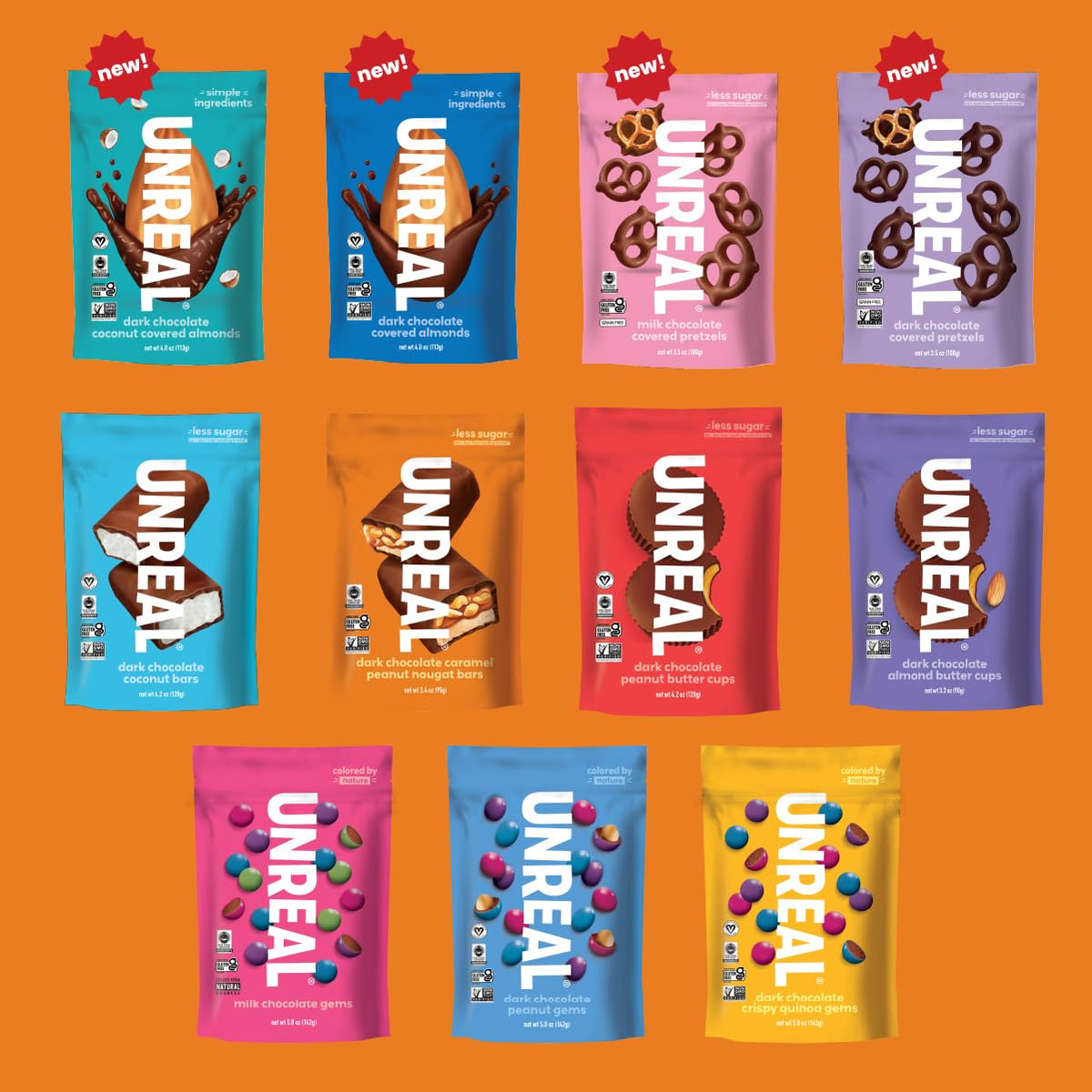 Crumbled UNREAL bars on desserts for extra flavor and texture