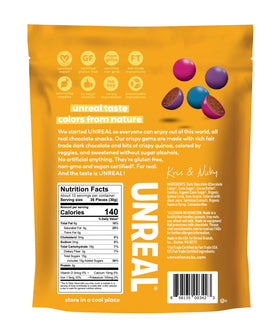 UNREAL brand fair trade packaging shown on shelf with eco friendly credentials.