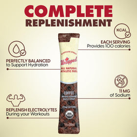 Untapped syrup being poured for a quick energy boost during workouts.