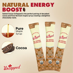 Untapped box packaging showcasing athletic fueling convenience.