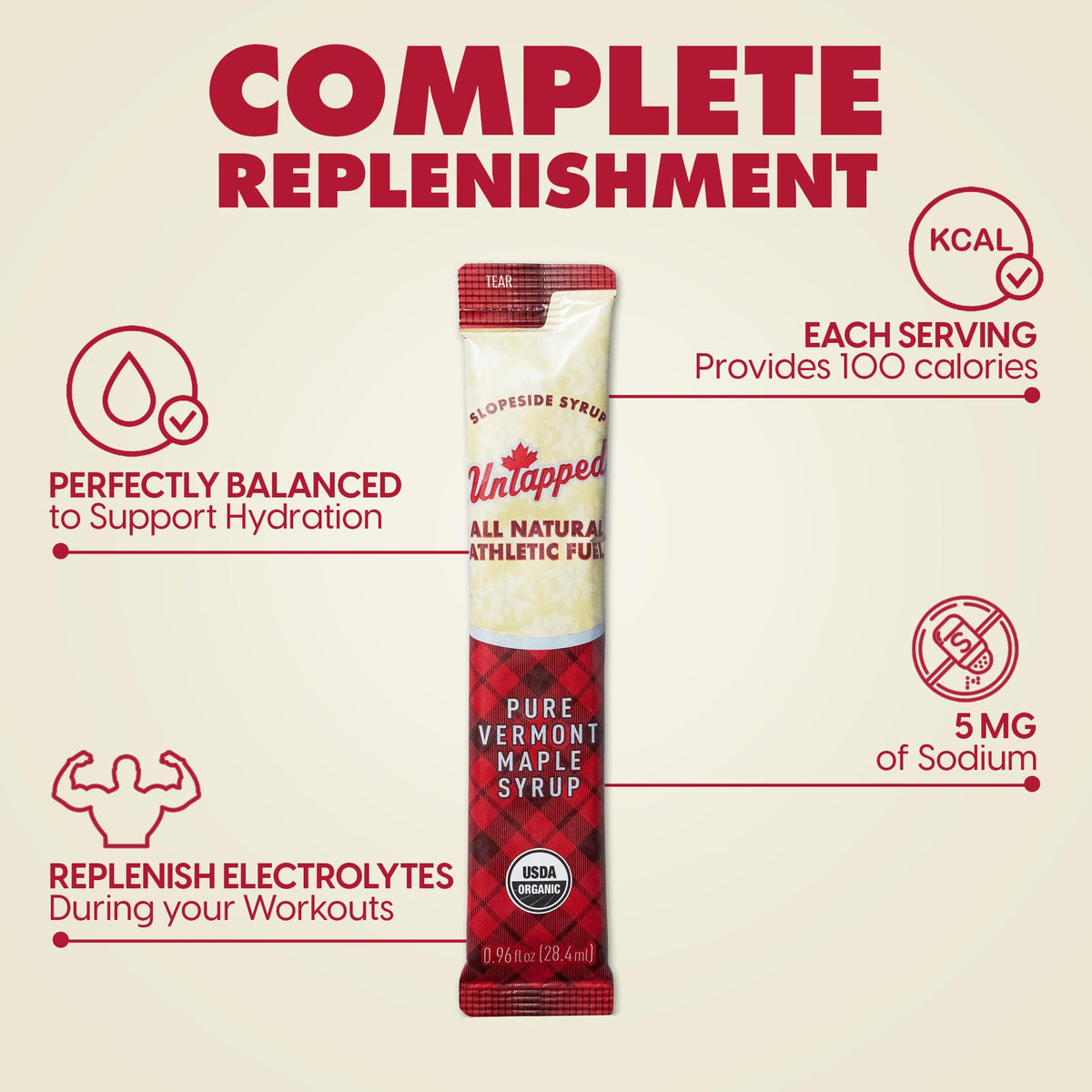 Untapped Vermont maple syrup packet backpack-ready fueling for long runs