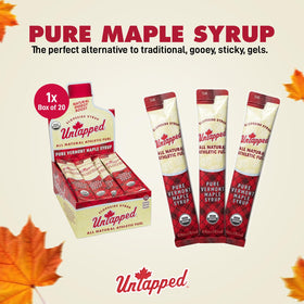 Untapped Vermont maple syrup packet during workout for quick natural energy