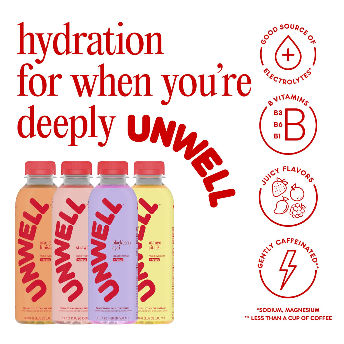 Unwell Hydration ice-cold bottle ready for workout hydration.