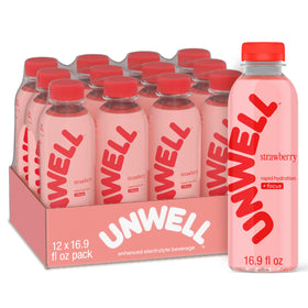 Unwell Hydration strawberry bottle ready to refresh during workouts.