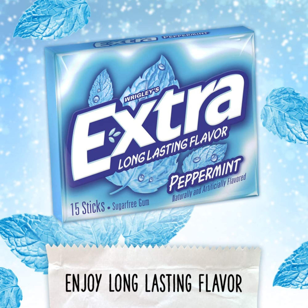 Laiby mega pack display emphasizes long-lasting peppermint flavor for on-the-go freshness