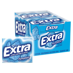 Laiby peppermint extra gum mega pack 15 pieces with bulk value and fresh breath potential