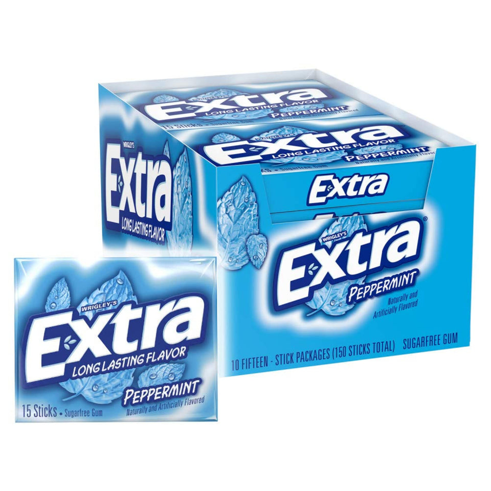 Laiby peppermint extra gum mega pack 15 pieces with bulk value and fresh breath potential