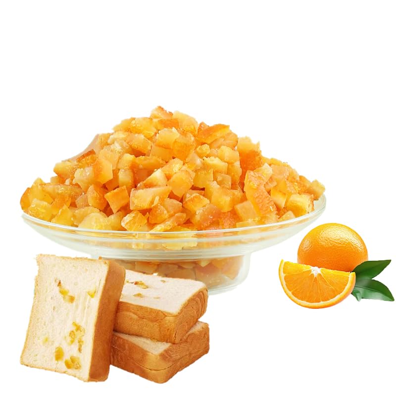 UpBots candied orange peel ding closeup crystal highlights glossy texture.