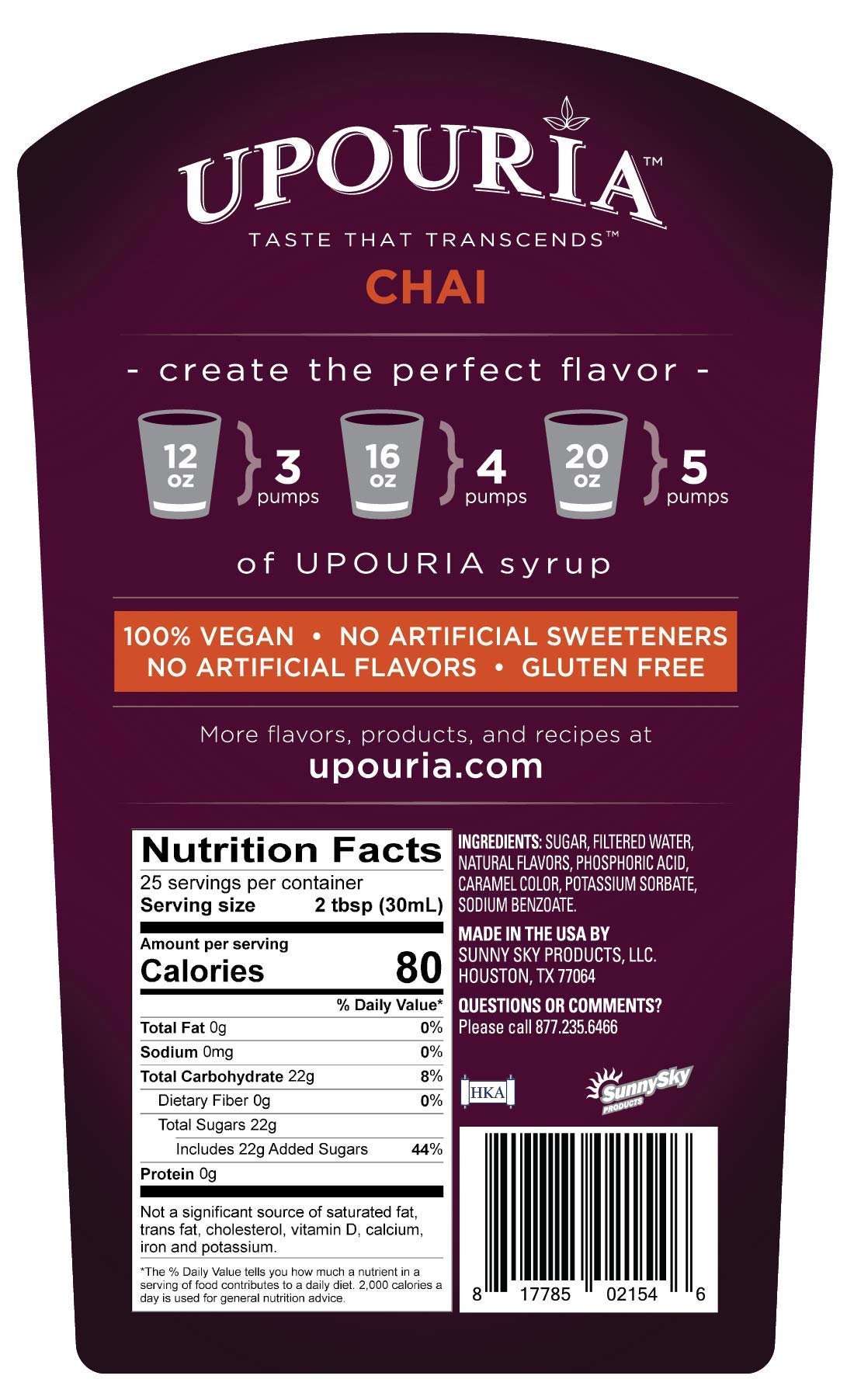 Upouria Chai Syrup dessert topping pairing suggestion.