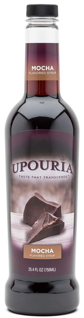 Upouria mocha coffee syrup pump ready for mess-free dispensing