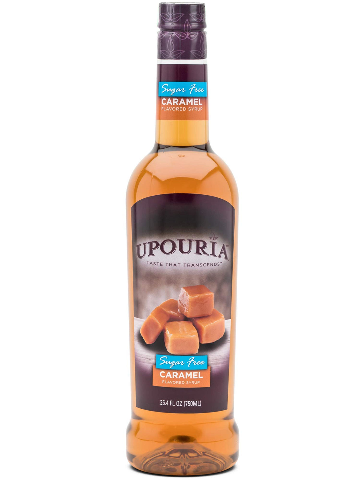 Upouria syrup pump in use for mess-free caramel dispensing