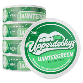 Upperdeckys caffeine energy pouches wintergreen pack for quick, on-the-go focus.