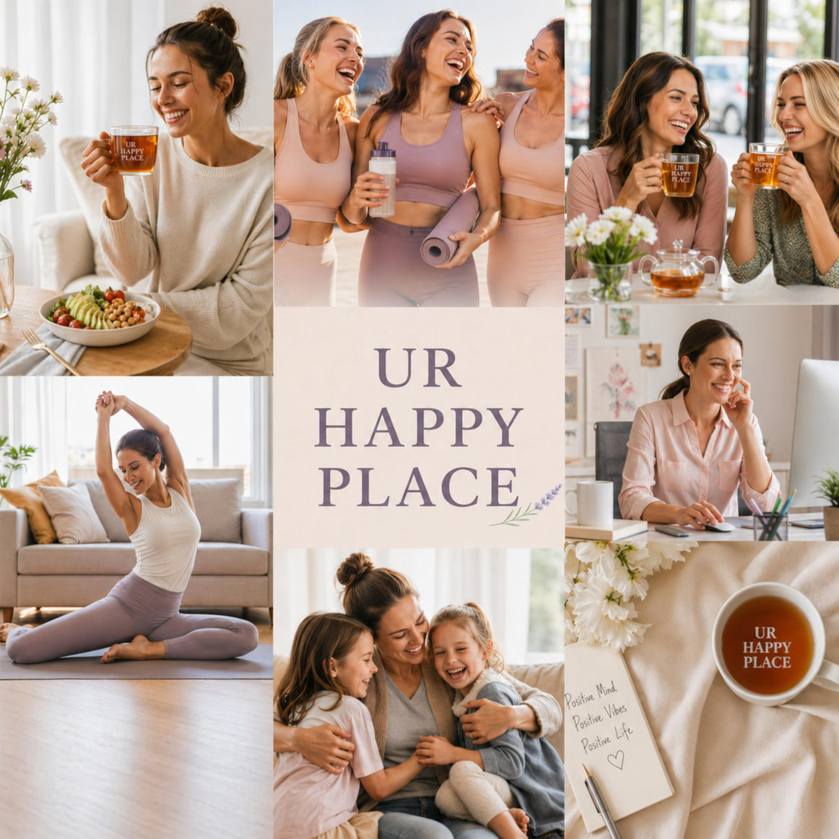UR Happy Place Hormone Balance tea aroma rising from cup signals relaxation.